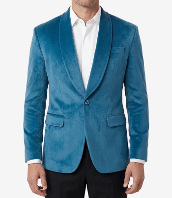 Mens Teal Blue Velvet Tuxedo