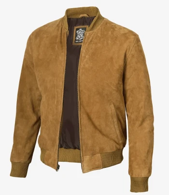 mens light brown suede jacket
