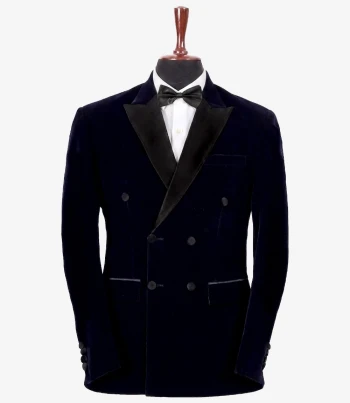 Double-Breasted Blue Velvet Tuxedo
