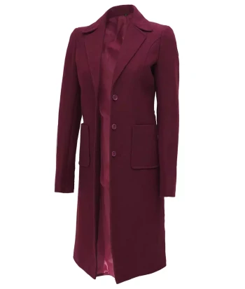 maroon coat long