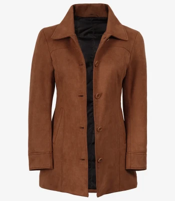 Womens light brown suede coat