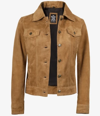 women brown suede jacket