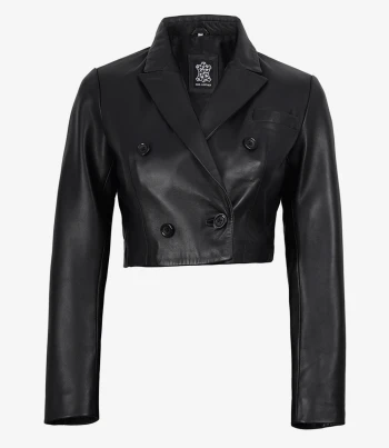black lambskin cropped jacket