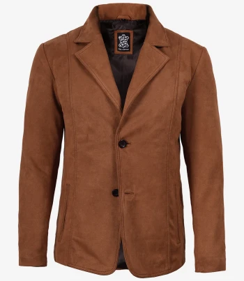 Mens light brown suede blazer