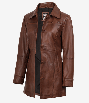 women leather car coat