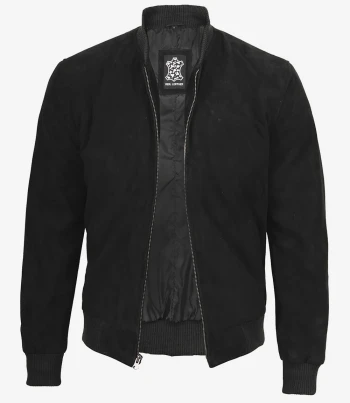 men black suede bomber jacket