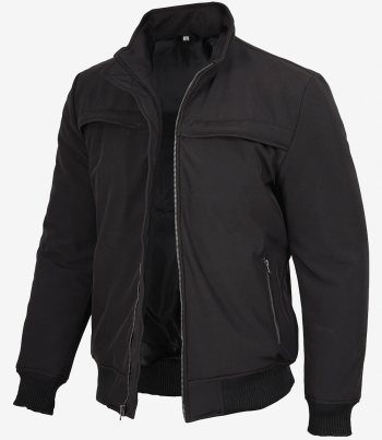 men classic black bomber leather jacket