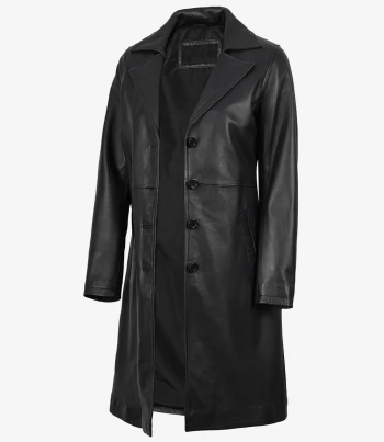 women black leather coat