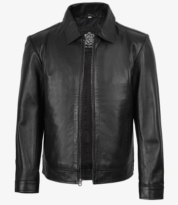 men black leather jacket
