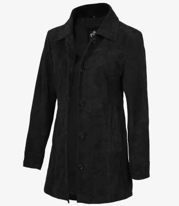 women black suede coat