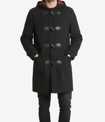 mens winter black duffle coat