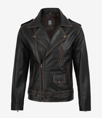 Mens distressed rider jacket
