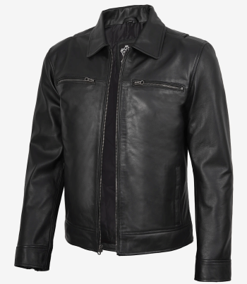 men black leather jacket