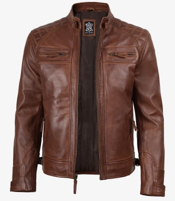 mens cognac leather jacket