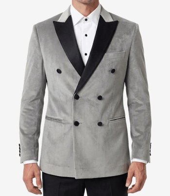 Mens Slate Grey Velvet Tuxedo