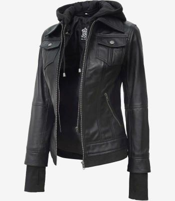 women black bomber leather jacket