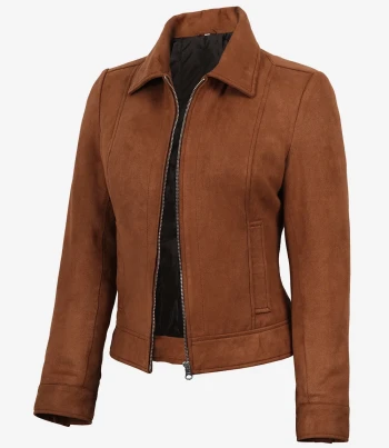 Womens light brown suede jacket