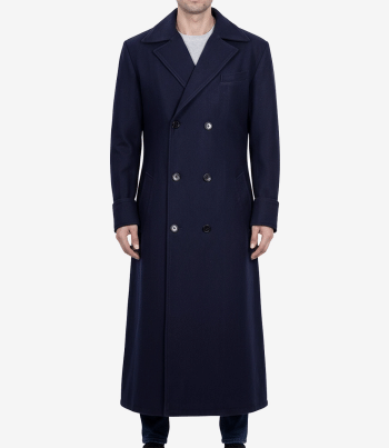 Stylish mens dark blue double breasted coat