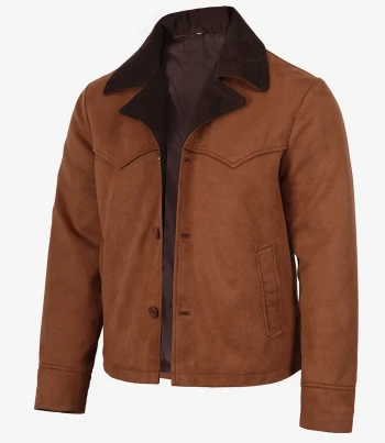 Mens light brown suede jacket