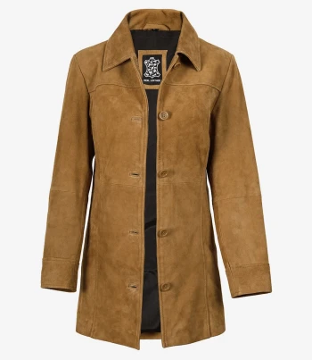 Light Brown Womens Suede Coat