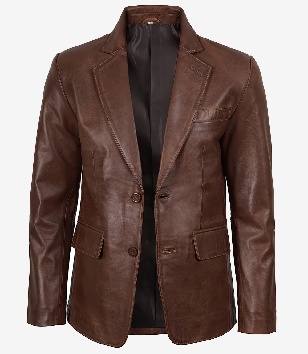 Women Cognac Bomber Leather Jacket