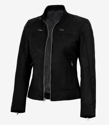 Women's black faux suede jacket