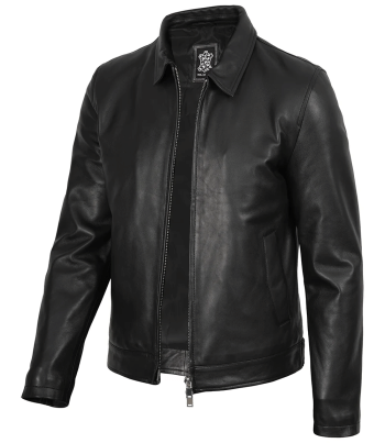 mens black harrington leather jacket