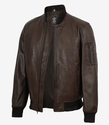 Mens dark brown bomber jacket