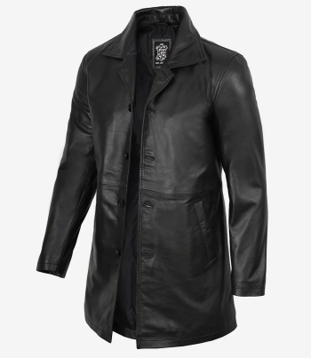 black leather coat