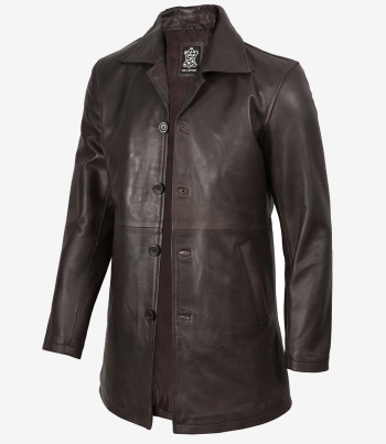 men dark brown coat