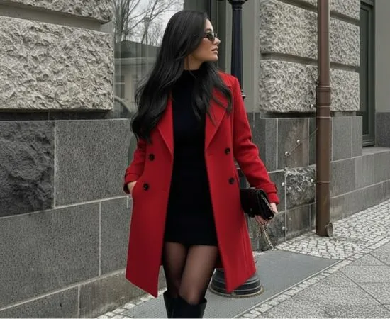 Woman in leather jacket