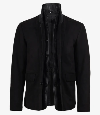 black faux suede blazer