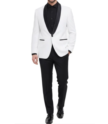 Mens slim fit black shawl lapel tux