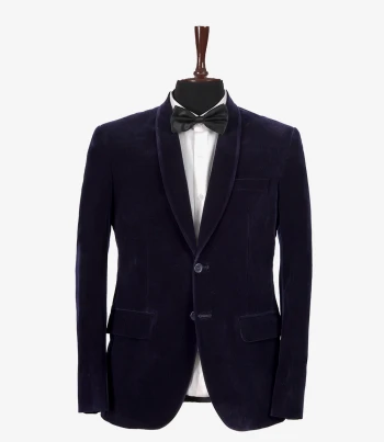 Mens Deep Sea Blue Velvet Tuxedo