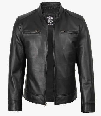 men black leather jacket