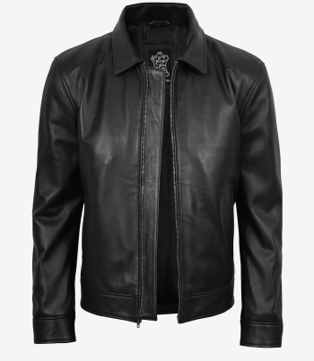 men black leather jacket