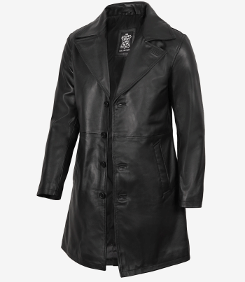 men black leather coat